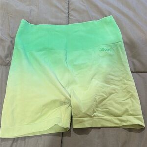 J80 Fit lemon lime biker shorts w/butt scrunch